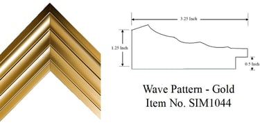 Wave Pattern - Gold Picture Frame Item No. SIM1044
