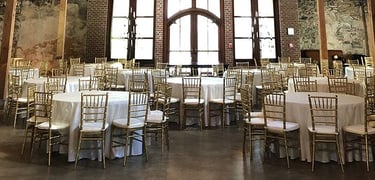 Reception room with Chiavari Chairs - The rented event