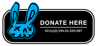 Donation button with Reid Gore Skull and Reid Gorecki Foundation ein