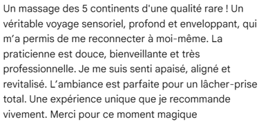 avis sur le massage des continents