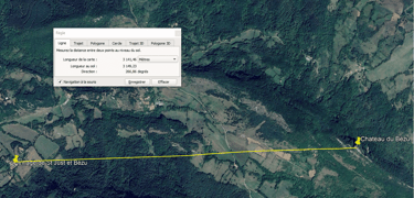 Mesure de distance et d'angle avec Google Earth