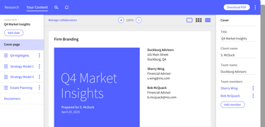 UI for creating a deck with slides within re-designed tool
