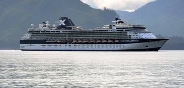 Argh...She be a bonnie ship in Icy Strait Point, Alaska