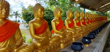 thailand phuket big buddha 32 alms bowls wish
