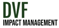 DVF Impact Management corporate logo featuring dark green and black sans-serif typography on a white background.