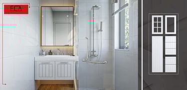 a bathroom with a shower