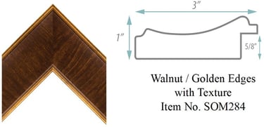 Walnut / Golden Edges with Texture Picture Frame Item No. SOM284