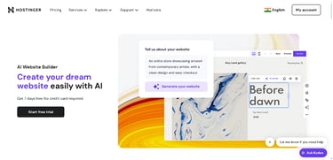 Hostinger digital marketing freelancer website