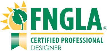 FNGLA Certified Professional Designer logo with a green leaf and sun icon.