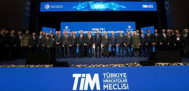 Türkiye İhracatçılar Meclisi için hazırlanan kurumsal etkinlik sahne ve açılış videosu tasarımı