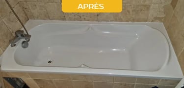Après la reprise de joints silicone de baignoire à Belfort : étanchéité neuve et propre