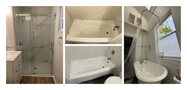 Shower area refinished for a clean and modern look