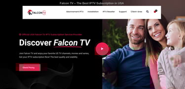 screenshot of falcon iptv website