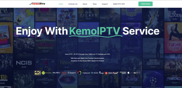 screenshot of kemo iptv website