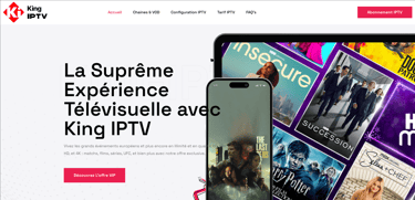screenshot of king iptv website