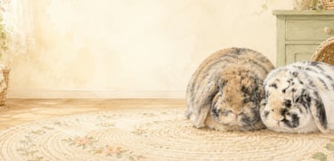 Hot Cross Buns' Thoughtful Rabbit Placement Banner with Hamish & Sweet Pea
