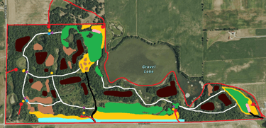 Map of a whitetail hunting property design