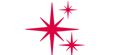 a red star burst of light shining brightly on a black background