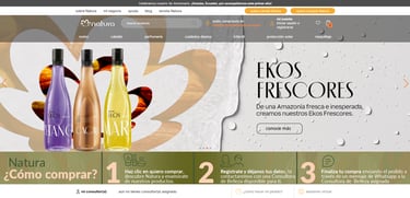 Fragrâncias Natura Ekos Frescores com frascos de perfume Pitanga e Maracuja da Amazônia.