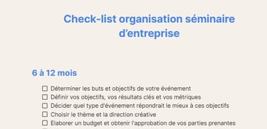 Check-list organisation séminaire d’entreprise