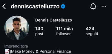 Profilo Instagram di Dennis Castelluzzo