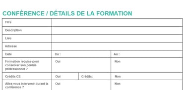 Modèle de fiche de demande de formation en entreprise