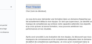 modèle de lettre pour demander une formation à son employeur 