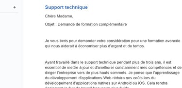  lettre de demande de financement de formation à son employeur