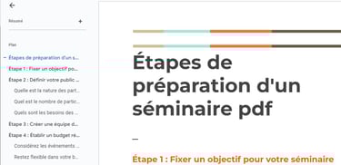 liste des tâches organisation séminaire