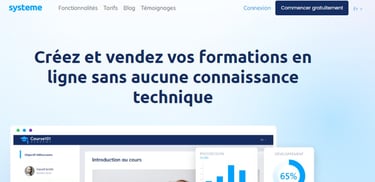 Système.io, Plateforme lms pour organisme de formation