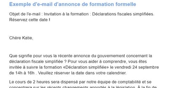 Exemple de mail d'invitation à un séminaire professionnel