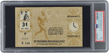 1952 Olympics Basketball Ticket July 31st, 1952 Semi-Final USA Clyde Lovelette