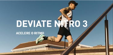 Tênis Puma Deviate Nitro 3 para corrida, cor preta com solado branco