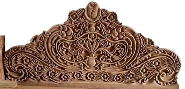 Teak Bed with Brass Inlay Detailing – Luxury Finish