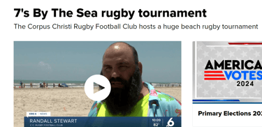 a man in a yellow vest and a blue shirt news article rugby in corpus christi tx