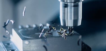 a machine is drilling a hole in a machine