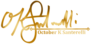 October K Santerelli's signature in gold