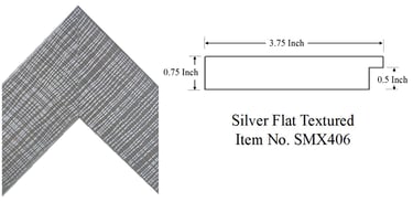 Silver Flat Textured Picture Frame Item No. SMX406