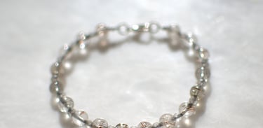 Copper rutilated Quartz bracelet