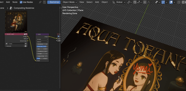 a screenshot of the composing process in Blender