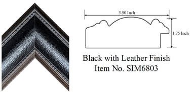 Black with Leather Finish Picture Frame Item No. SIM6803