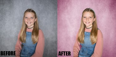 Portrait before and after 