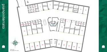 Planimetria del piano interrato di Case Nove, nuovo intervento residenziale del Gruppo Findonati a Cremona