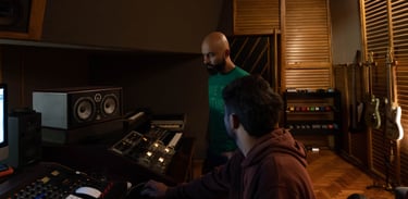 David De Mata and Fede Lopez at Fader Records