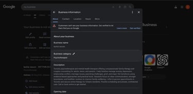 Google business profile edit
