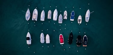 a number of boats in a body of water