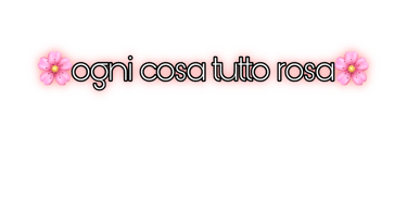 Neon Italian text 'ogni cosa tutto rosa' with pink cherry blossom flowers on a black background.