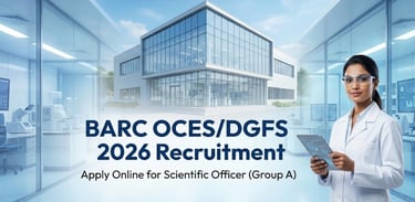 BARC OCES 2026 Recruitment Notification for Scientific Officer - BE BTech Freshers Apply Online