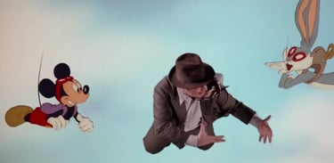 Mickey and Bugs go Skydiving With Eddie