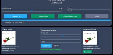 Reduce image file size without losing quality using image conpresor